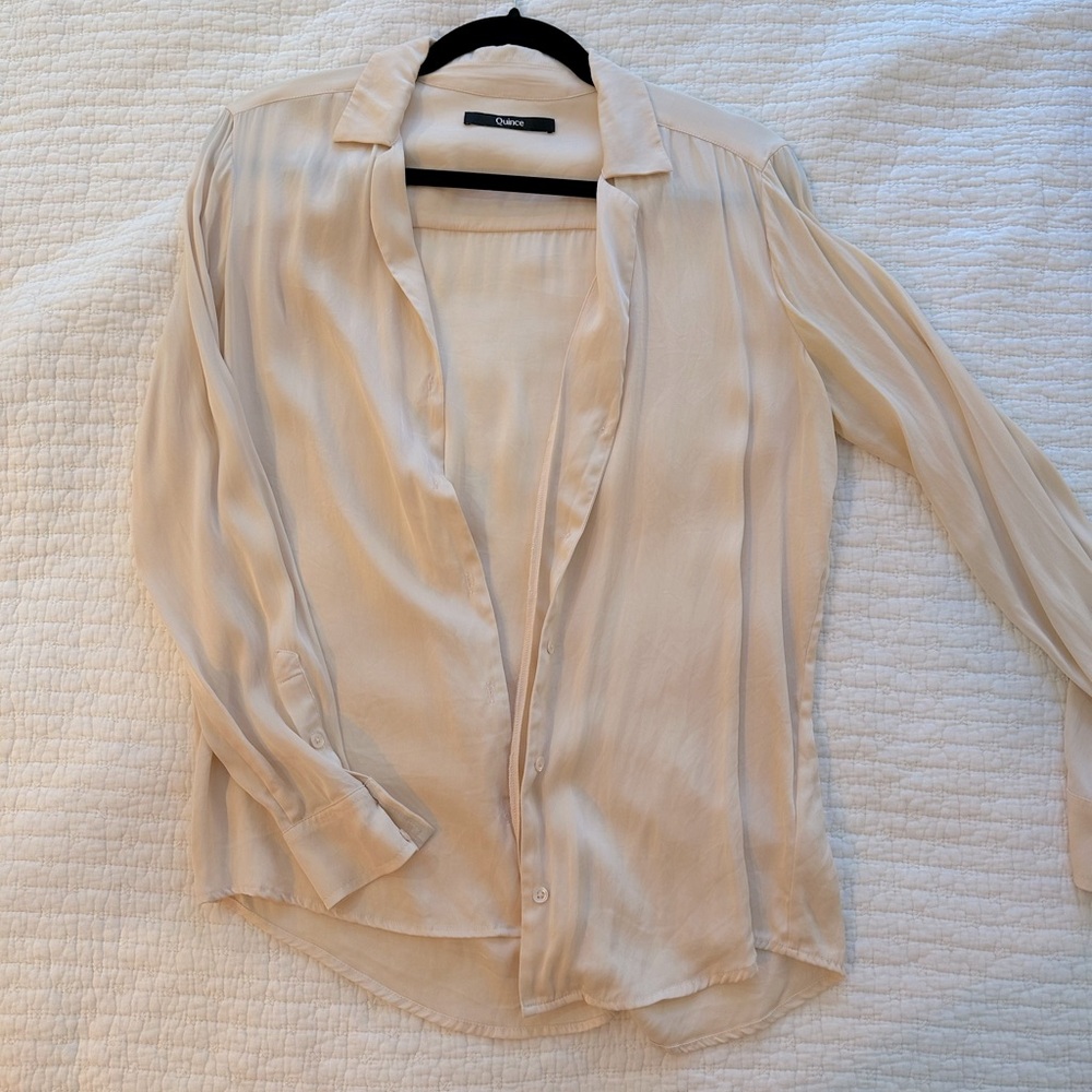 Quince Washable Silk Cream Top